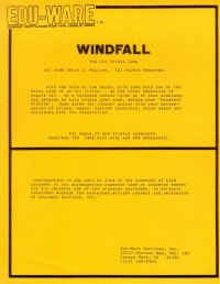 Windfall: The Oil Crisis Game Apple II US box art