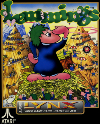 Lemmings Atari Lynx  box art
