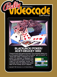 Blackjack & Poker & Acey-Deucy Bally Astrocade US box art