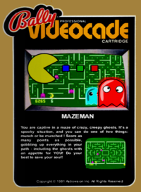 Mazeman Bally Astrocade box art