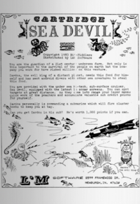 Sea Devil Bally Astrocade box art