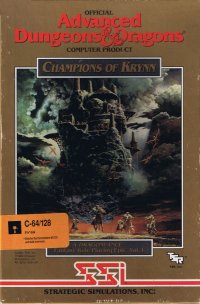 Advanced Dungeons & Dragons Champions of Krynn Commodore 64 US box art