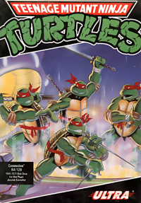 Teenage Mutant Hero Turtles Commodore 64 US box art