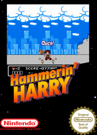 Hammerin Harry PAL NES PAL box art