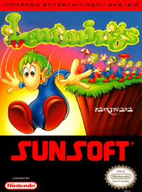 Lemmings NES US box art