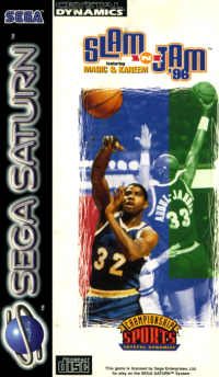 Slam 'n Jam '96 Featuring Magic & Kareem PAL Sega Saturn PAL box art